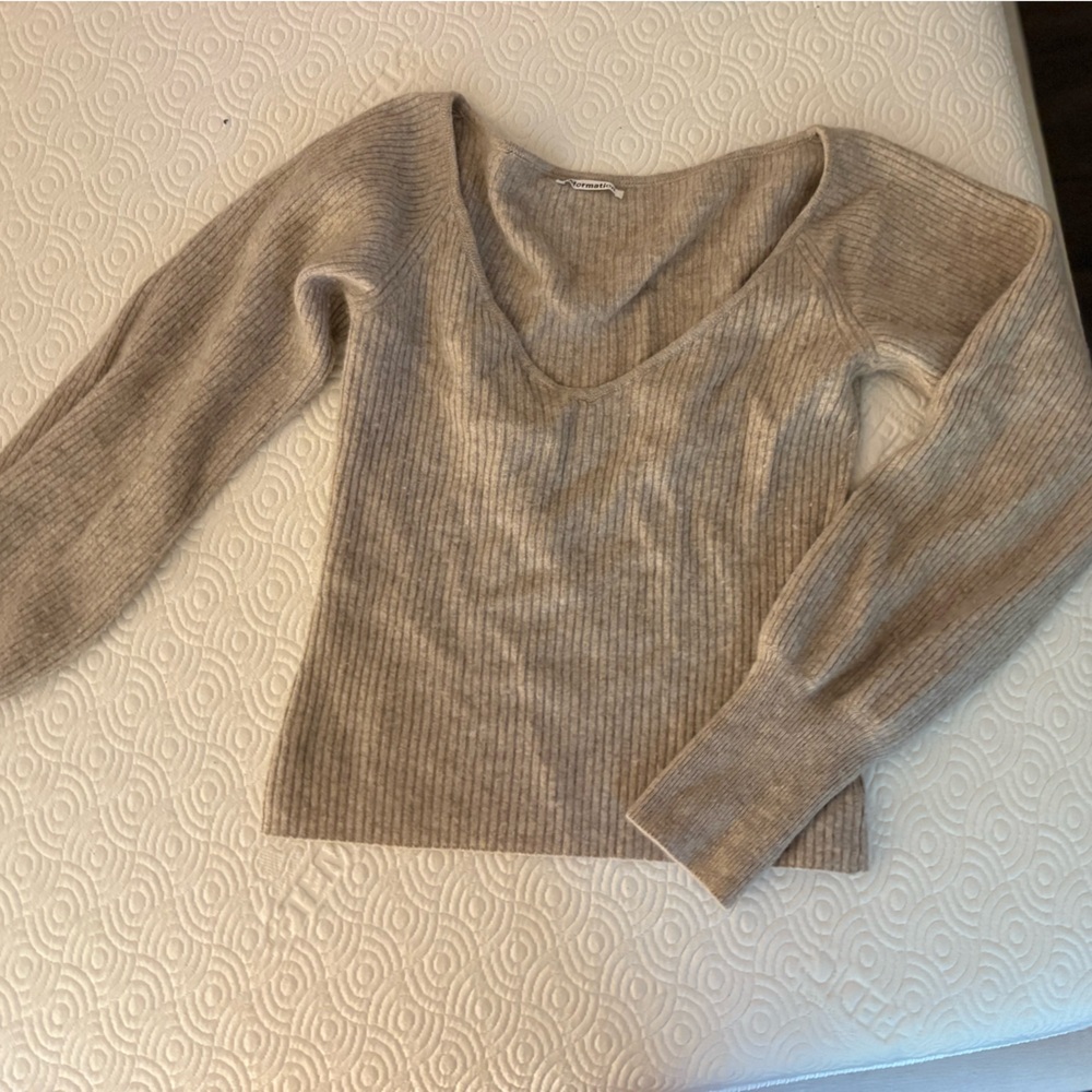 Reformation Beige Cashmere Sweater